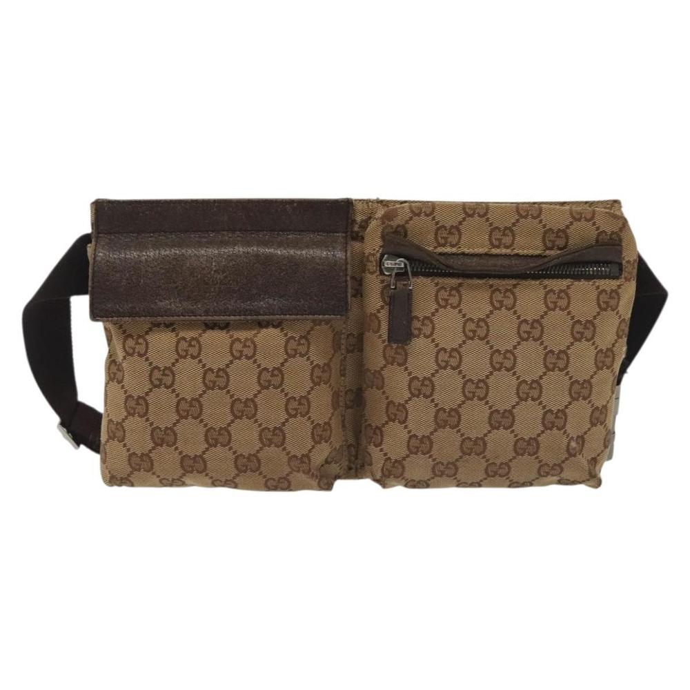GUCCI GG Canvas Waist bag Beige Silver 28566 Auth 141840 - Picture 13 of 16